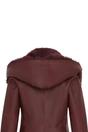 Burgundy Toscana Sheeps Leather Hood Trench Coat, Image 7 of 7