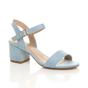 Light Blue AJVANI Light Blue Mid Block Heel Strappy Sandals, Image 1 of 5