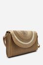 Brown Alto Raffia Fold Over Clutch Bag, Image 3 of 6