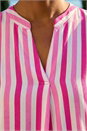 Pink Stripe Print Pleated Vest Top, Image 4 of 4