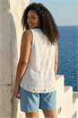 Ivory  Curve Sunflower Lace Texture Vest, Image 3 of 4