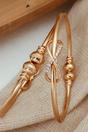 Gold Zircon Infinity Brass Bangle Adjustable Cuff Bracelet, Image 2 of 2
