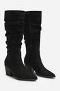 Black Drelia Ruched Western Knee High Boot, Image 3 of 4