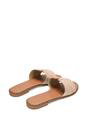 Taupe XY LONDON Taupe 'Rorie' Slip On Cut Out Flat Sandal Sliders, Image 6 of 6