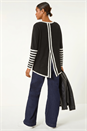 Black Contrast Stripe Detail Knit Jumper, Image 3 of 5
