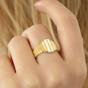 Gold Spero Gold Multiple Bar Layered Rectangular Sterling Silver Ring, Image 3 of 3
