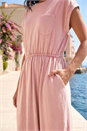 Pink T-Shirt Pocket Detail Midi Dress , Image 4 of 4