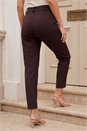 Dark Brown Short Straight Leg Trouser, Image 3 of 4