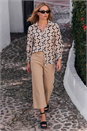 Black Geometric Print Collared Shirt, Image 2 of 4