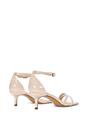 Beige 'Lea' Open Toe Strappy Low Kitten Heel Sandal Shoes, Image 3 of 5