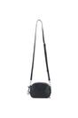 Black Real Leather Compact Crossbody Bag with Adjustable Strap, Image 4 of 4
