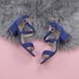Royal Blue AJVANI Royal Blue Mid Block Heel Crossed Straps Sandals, Image 4 of 6