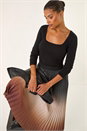 Mocha Ombre Pleated Stretch Skirt, Image 2 of 5