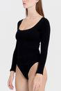 Black Long Sleeve Sculpting Top Smooth Fit, Image 3 of 5