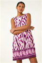 Purple Aztec Border Shift Dress, Image 1 of 5