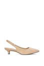 Beige 'Leila' Pointed Toe Low Kitten Heel Slingback Court Shoes, Image 1 of 5