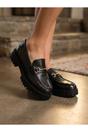 Black iKrush Black Poppy Snakeskin Chunky Loafers, Image 1 of 5