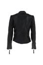Black 'lolita' Real Leather Mandarin Collar Biker Jacket, Image 4 of 5