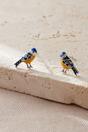 Gold Sterling Silver Blue Tit Bird Stud Earrings, Image 3 of 3