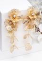 Gold Crystal Bloom Tassel Gold Plated Earrings, Image 2 of 5