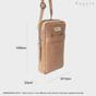 Tan 'LEO' Real Leather Crossbody Mobile Phone Bag, Image 6 of 6