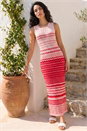 Red Dusk Zig Zag Knitted Midi Dress, Image 2 of 4