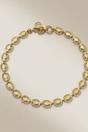 Gold Golden Brass Oval Leaf Minimalist Boho Thin Slim Foot Payal Anklet, Image 1 of 2