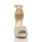  High Heel Gem Ankle Strap Peep Toe 2 Part Heels, Image 5 of 5