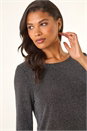 Silver Shimmer Chiffon Hem Top, Image 4 of 5