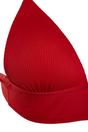 Red Textured Push Up Triangle Bikini Top with Supportive Underband, Image 4 of 5
