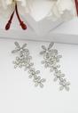 Silver Diva Gleaming Floral Dangle Earrings, Image 2 of 5