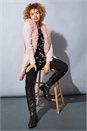 Pink Longline Faux Shearling Knit Coatigan, Image 2 of 4