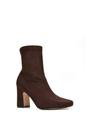 Brown XY LONDON Brown 'Alex' Stretch Zip Up Ankle Boots with Block Heel, Image 2 of 6
