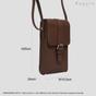 Brown 'PETRA' Polished VT Real Leather Mobile Phone Crossbody Bag, Image 6 of 6