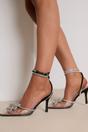 Black Diamanté Detail Perspex Strappy Sandals - Zoe, Image 2 of 2