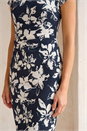 Navy  Floral Gathered Shift Dress, Image 4 of 4
