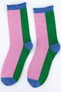 Light Pink Sock Talk Light Pink Colour Block Glitter Ankle Socks, Image 3 of 4