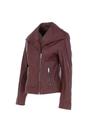 Wine 'Isabella' Real Leather Wide Collar Biker Jacket, Image 3 of 5