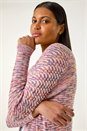 Purple Textured V-Neck Knit Shrug , Image 1 of 5