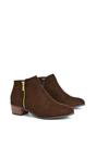 Brown XY LONDON Brown 'Alberto' Low Heel Zip Up Ankle Boots, Image 3 of 3