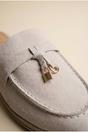 Beige Mia Womens Suede Loafer Mules, Image 3 of 4
