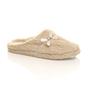 Beige AJVANI Beige Fleece Mules Slippers, Image 1 of 5