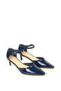 Navy XY LONDON Navy 'Kacey' Low Heel Court Shoes With Slingbacks, Image 6 of 6