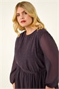 Plum Curve Hotfix Tie Waist Dress, Image 4 of 5