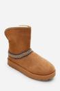 Tan 'Flora'  Flat Slippers Embroidered Trim Detail, Image 5 of 8