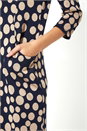 Navy  Spot Print Pocket Tunic Dress, Image 4 of 5