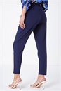 Navy  Jersey Stretch Elastic Waist Harem Trousers, Image 3 of 6