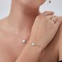 Silver White Enamel Four Leaf Clover Necklace With Gemstone in Sterling Silver, Image 2 of 3
