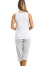 Light Grey Lightweight Striped Cropped Pyjama Set, Image 2 of 5