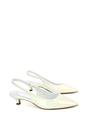 White XY LONDON White 'Jenny'  Pointed Toe Low Kitten Heel Slingback Pumps, Image 4 of 5